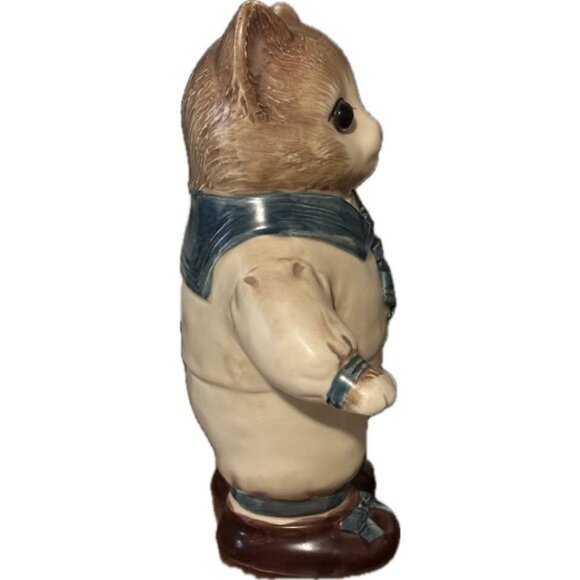 Vintage Global Art Japan Sailor Cat Figurine 5" Hand Painted Ceramic Kitty Rare - Picture 2 of 6